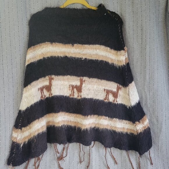 Vinatge Roberta 100 Percent Alpaca Wool Poncho Rare Onesize - Picture 1 of 8